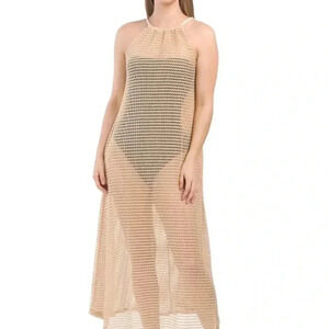 Knit Cinched Halter Maxi Cover-up